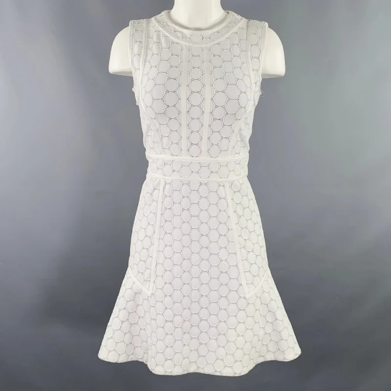 MARC by MARC JACOBS Size XS White Black Nylon Blend Dots Sleeveless Dress Engagement unclassified dresses