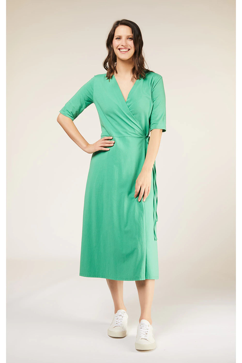 Miskha Wrap Dress in Green Lightweight unclassified dresses