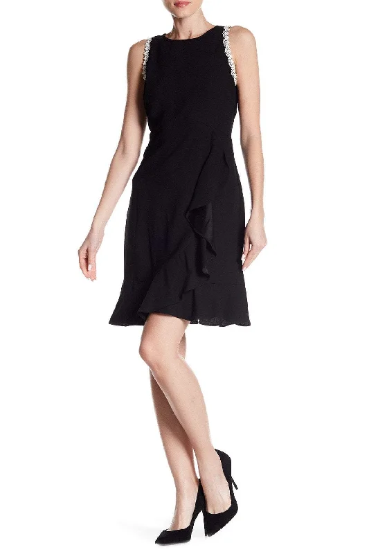 Nanette Nanette Lepore - Crew Neck Solid Crepe Dress NM8S10142SC Bodycon unclassified dresses