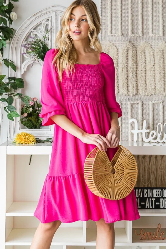 Pink Summer Ruffle Hem Dress Striped unclassified dresses