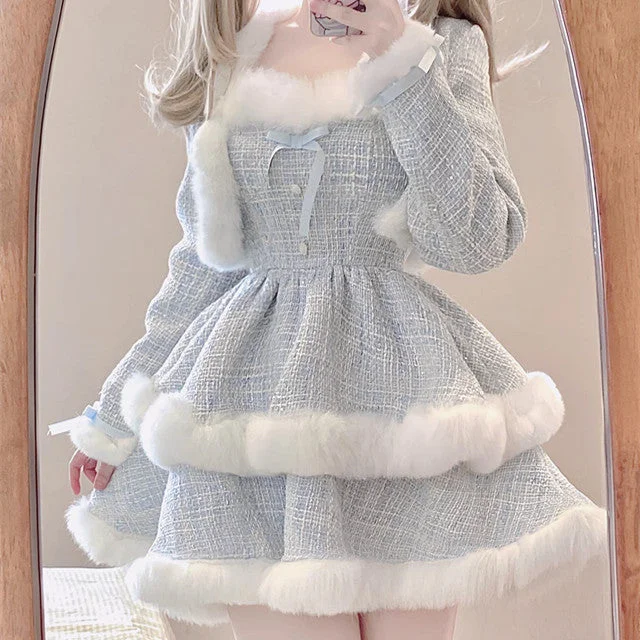 Plush fluffy princess dress + jacket yv31868 Anniversary unclassified dresses