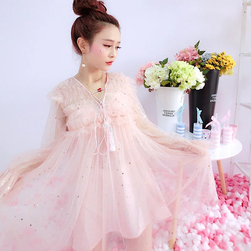 Princess wind mesh fairy dress A30900 Dark color unclassified dresses