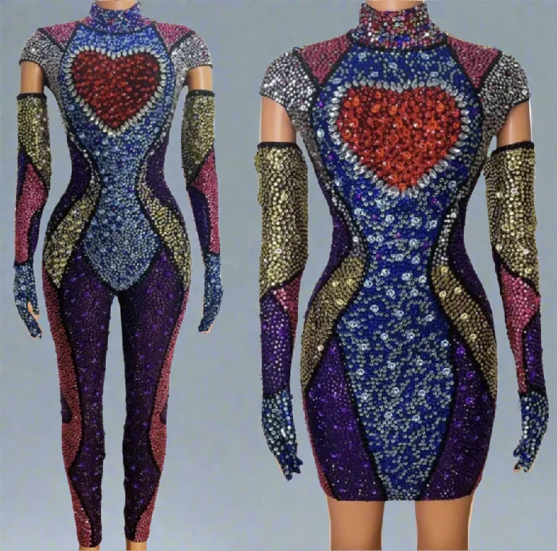 Rainbow Crystal Custom Dress or Jumpsuit Discounted unclassified dresses