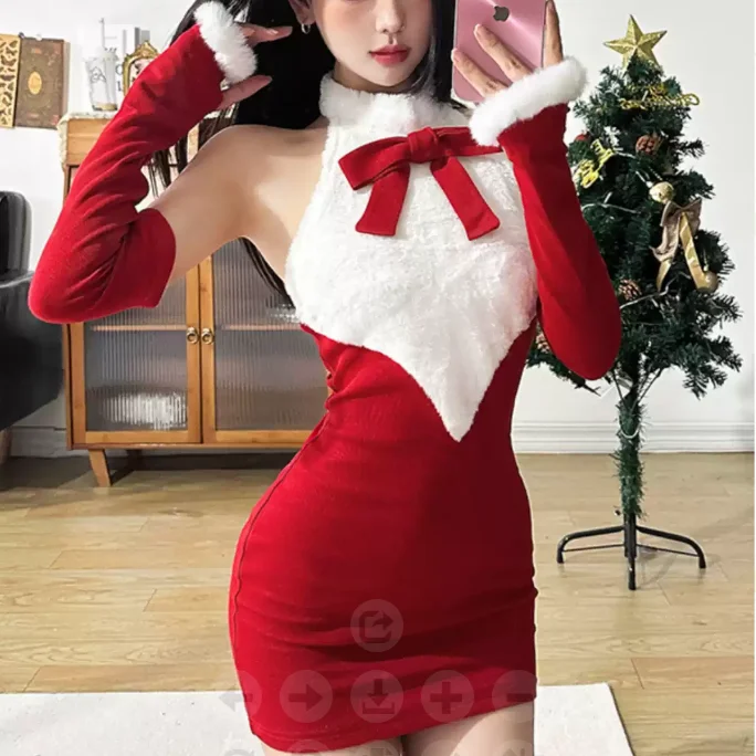 Red and white bow dress YV50653 Lightweight unclassified dresses