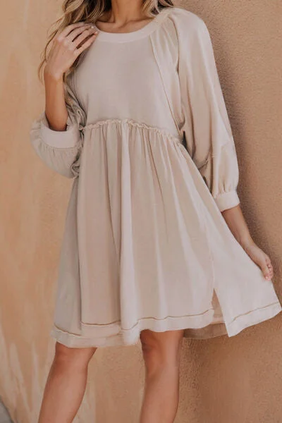 Beige Resort Vacation Dress Winter unclassified dresses