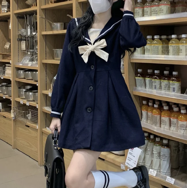 Sailor navy collar jk dress jacket yv30317 Travel unclassified dresses