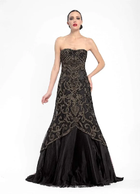 Sue Wong - N5360SC Strapless Sweetheart Embroidered Trumpet Dress Party unclassified dresses