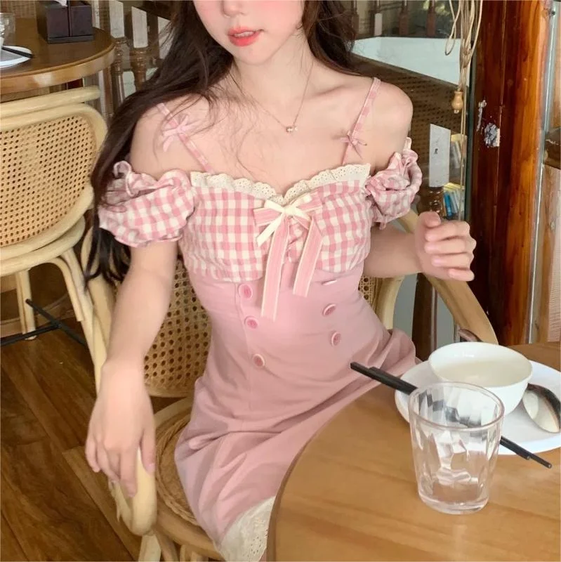 Sweet pink one-shoulder dress YV50092 Long unclassified dresses