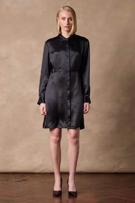 The Isabel Silk Dress - Black Silk Wedding guest unclassified dresses