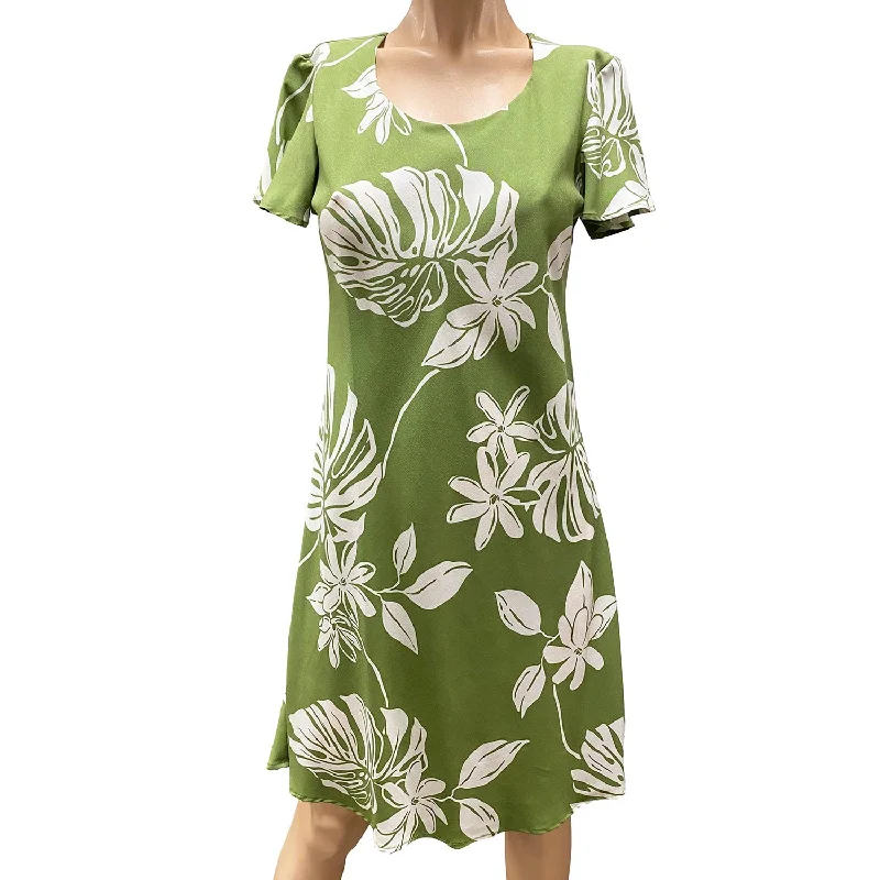 Tiare Fest Green A-Line Dress with Cap Sleeves Satin unclassified dresses