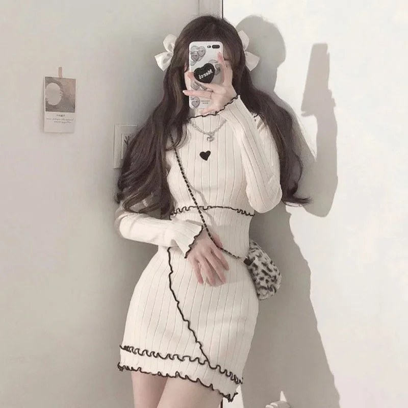 ulzzang Love knitted dress YV43984 Petite unclassified dresses