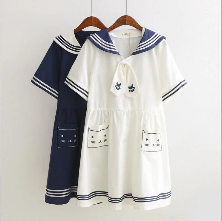 White/navy students dress  YV16027 Vacation unclassified dresses