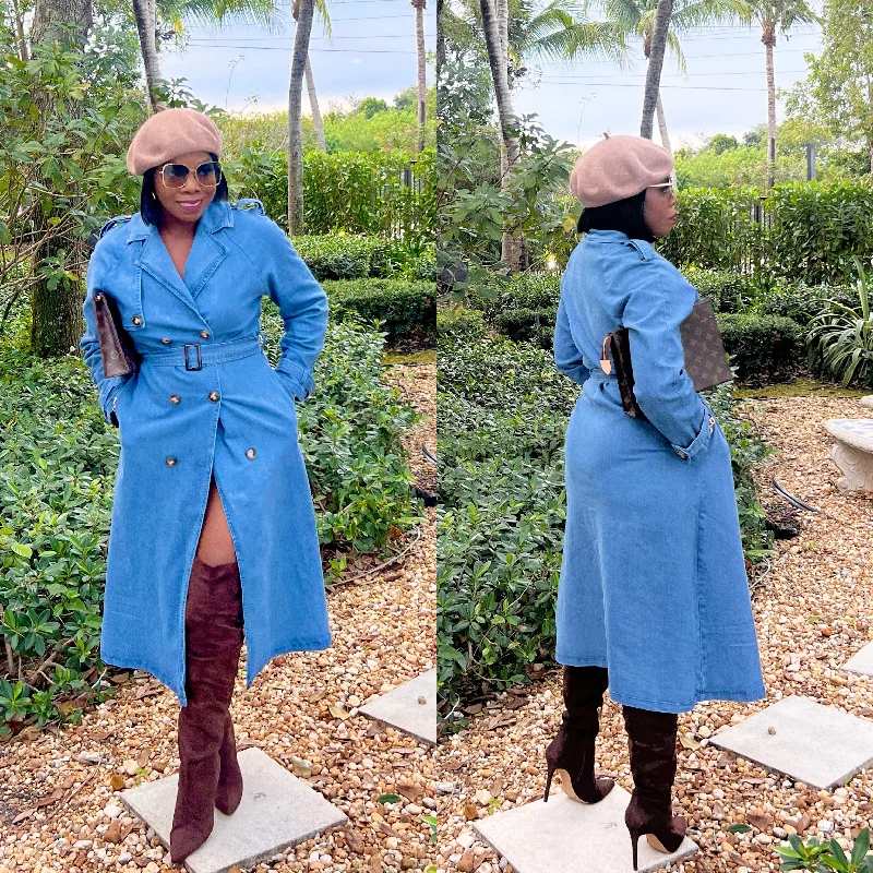 Jamille Denim Trench Coat Loose Fit Denim