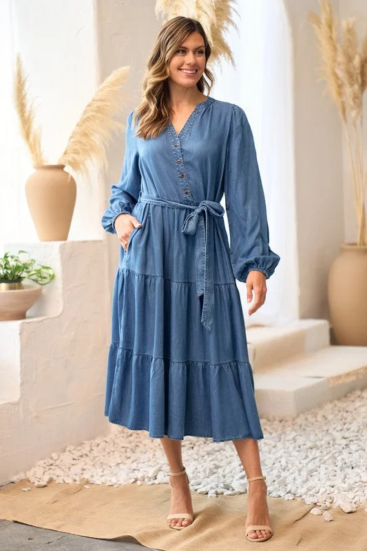 Vivian Denim Dress Casual Mini Denim