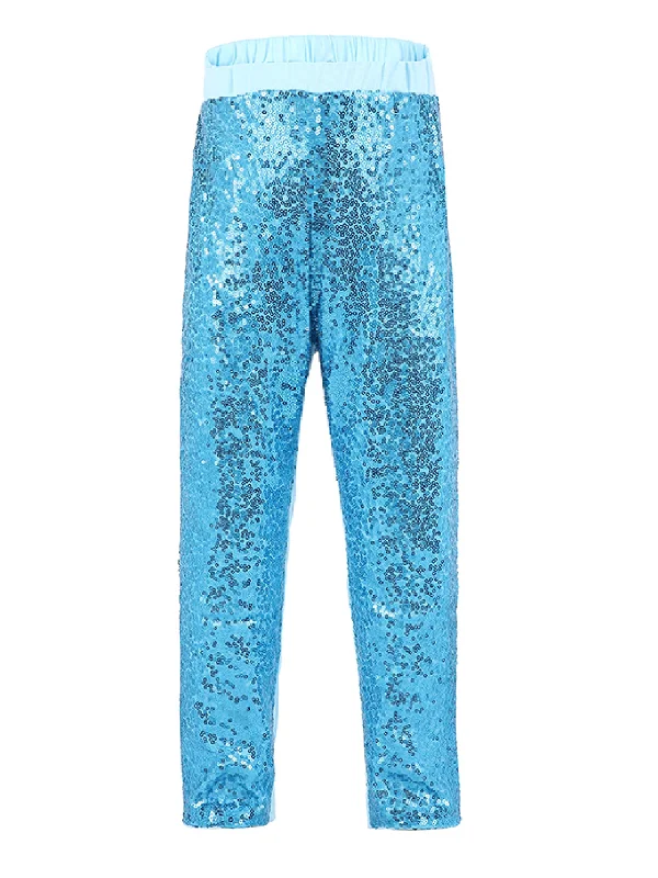 Girls Blue Sequin Sports Casual Legging Pants 9M-8