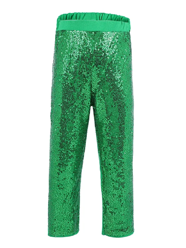 Girls Green Sequin Sports Casual Legging Pants 9M-8