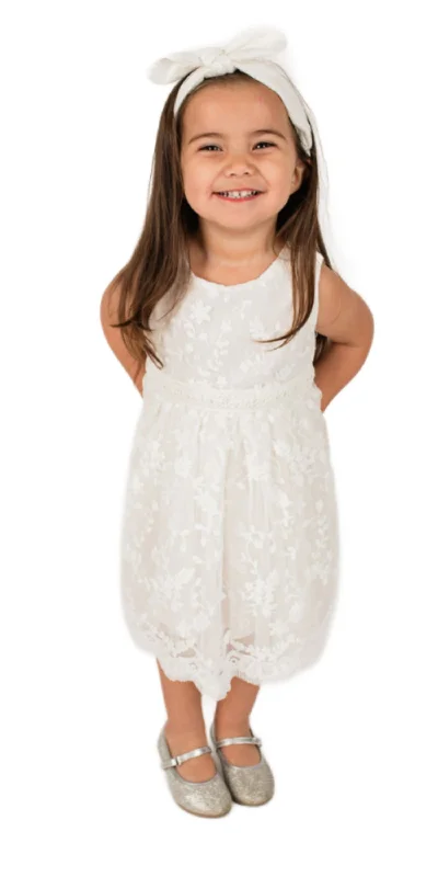 Baby Girl's and Little White Lace Dress Off-shoulder Lace Dress