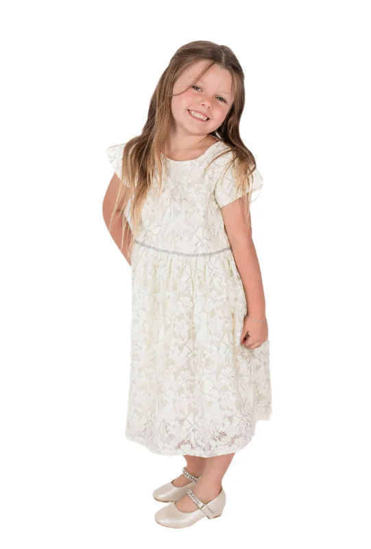 Little Girl's Lace Ivory Dress Sexy Lace Gown