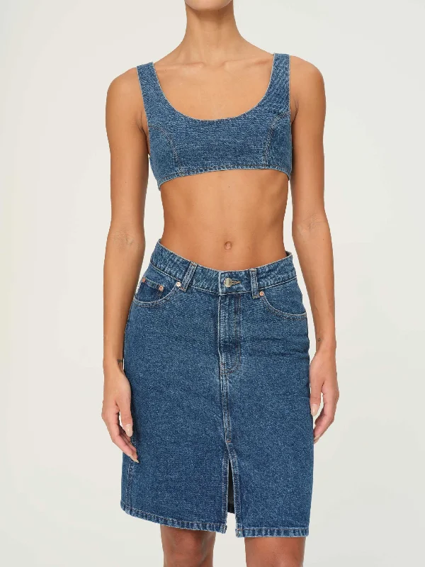 Lexie High Rise Denim Skirt Mini | North Beach Bohemian Mini Skirt