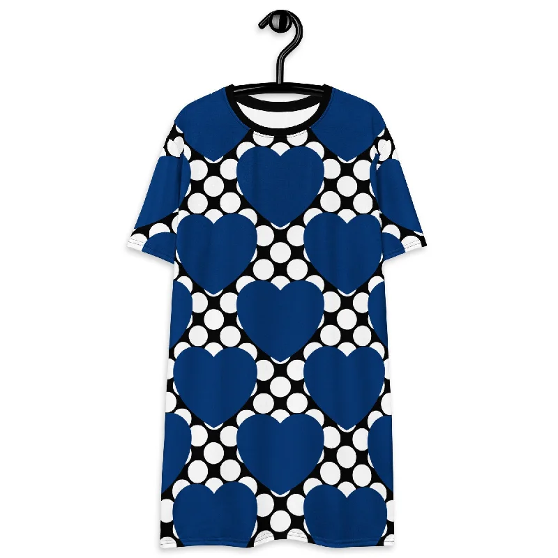 ELLIE LOVE DOT blue black - T-shirt dress Formal Shirt Gown