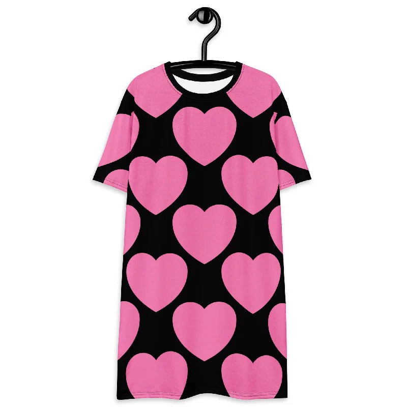 ELLIE LOVE pink black - T-shirt dress Stylish Button Shirt